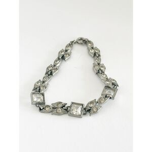 Vintage Pot Metal Rhinestone Bracelet